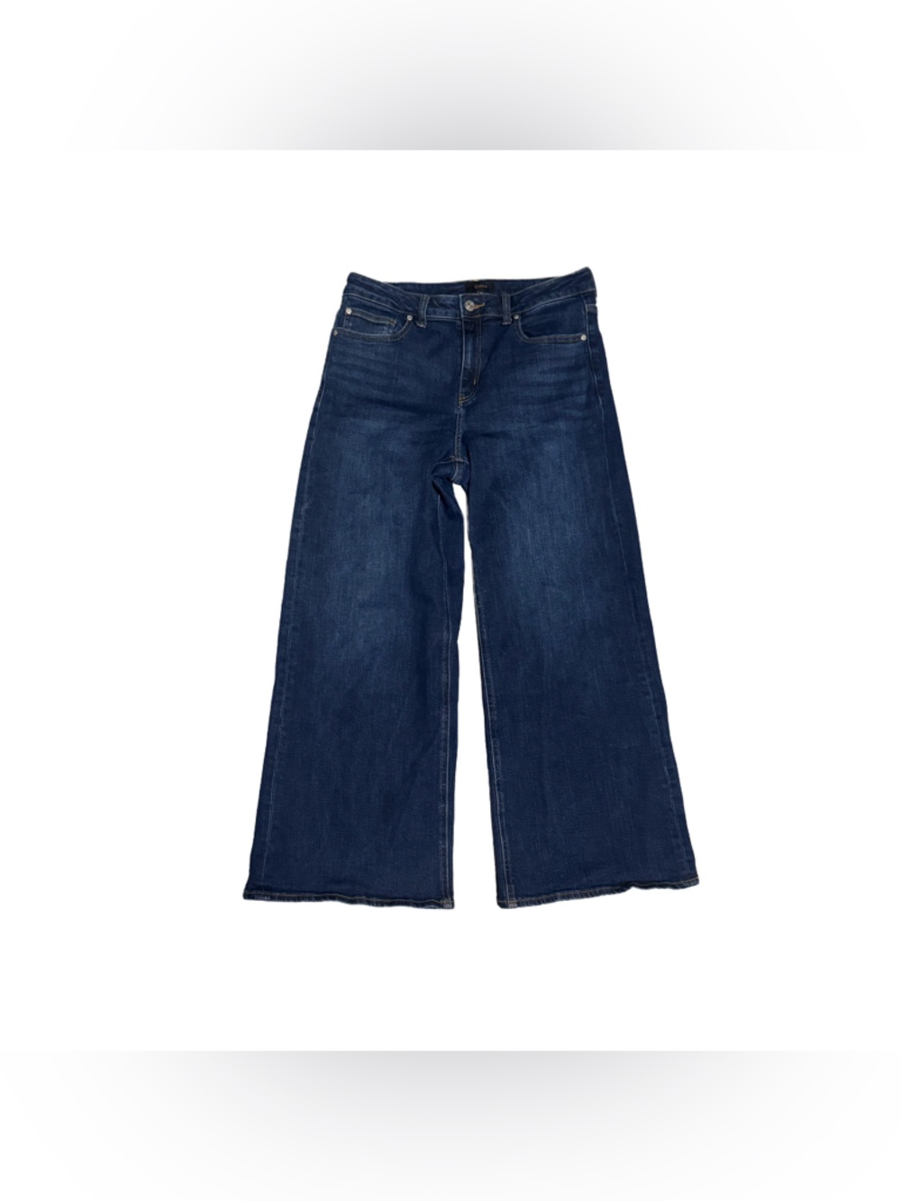 Quince Women's Bella Stretch Wide Leg Jeans Dark Blue Denim Casual Size 30 - Picture 2 of 7